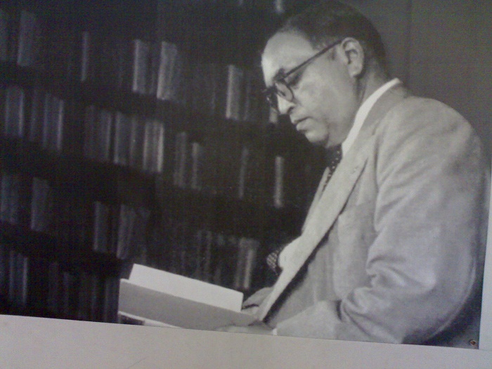 Ambedkar reading a book